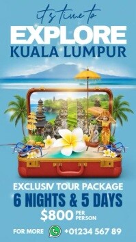 Kuala Lumpur Tour Package Digital Display (9:16) template