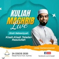 Kuliah Magrib Kelas Ceramah Poster Facebook template