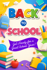 Kuning Ceria Back to School Poster template