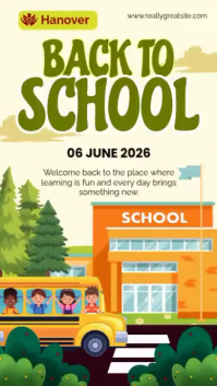 Żółty Back to School Instagram Reel Template
