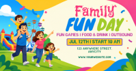 Kuning Ceria Family Fun Day Gambar Bersama Facebook template