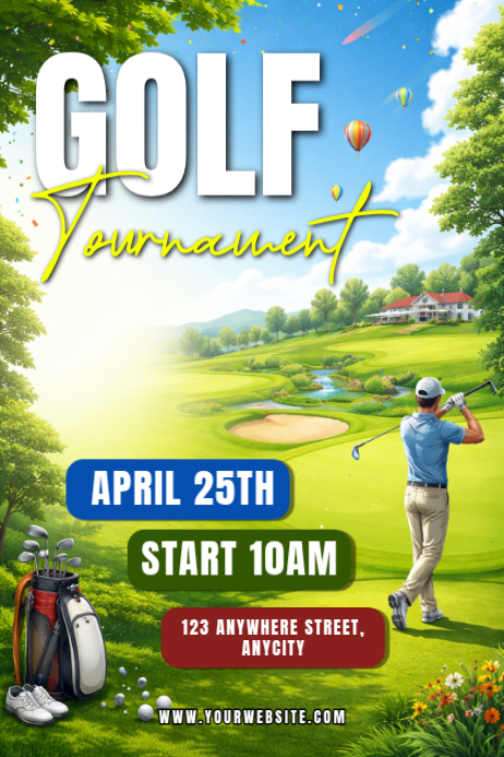 Kuning Ceria Golf Tournament Poster Template | PosterMyWall