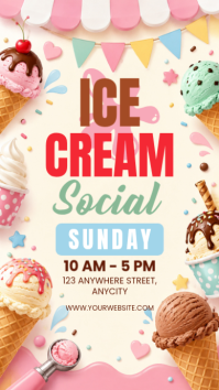 Kuning Ceria Ice Cream Social Event Instagram Story template