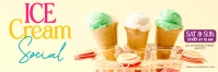 Kuning Ceria Ice Cream Social Event Tajuk Twitter template