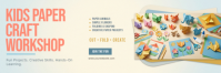 Yellow Kids Paper Craft Workshop ส่วนหัว Twitter Template