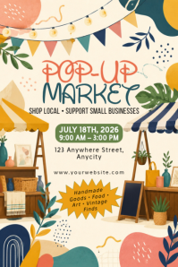 Giallo Pop-up Market Cartaz Template