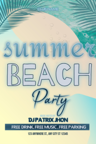Kuning Ceria Summer Beach Party Poster Affiche template