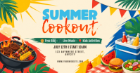Yellow Summer Cookout Event Gambar Bersama Facebook Template