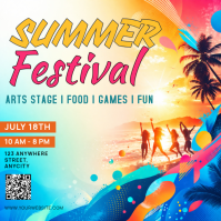 Kuning Ceria Summer Festival Pos Instagram template