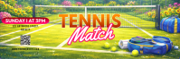 Kuning Ceria Tennis Match Tajuk Twitter template