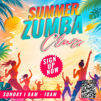 Kuning Ceria Zumba Class Pos Instagram Instagram-opslag template