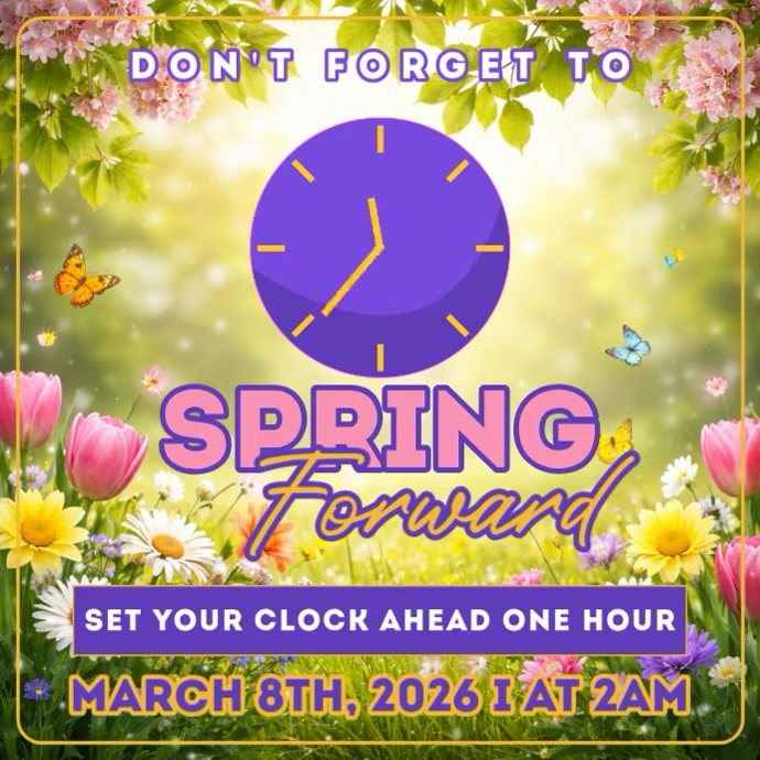 Kuning Daylight Saving Time Reminder Pos Instagram Video Template ...