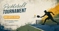 Yellow Pickleball Tournament Gambar Bersama Facebook Template
