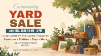 Kuning Ilustratif Community Yard Sale Pos Twitter template