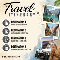 Kuning Kolase Travel Itinerary Pos Instagram template