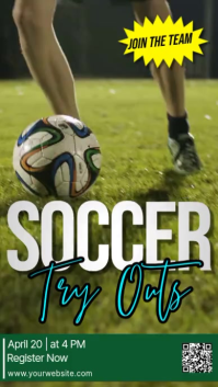 Kuning Modern & Minimal Soccer Tryouts Reel Instagram Video template