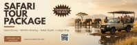 Żółty Safari Tour Package Twitter Banner Template