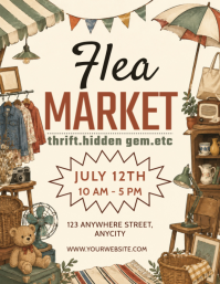 黄色 Flea Market Flyer Template
