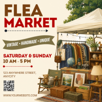 Kuning Vintage Flea Market Pos Instagram Instagram-Beitrag template