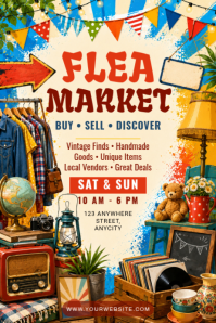 Желтый Flea Market Poster Template