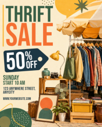 Kuning Vintage Thrift Sale Instagram Portrait template