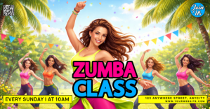 Kuning Zumba Class Sampul Acara Facebook template