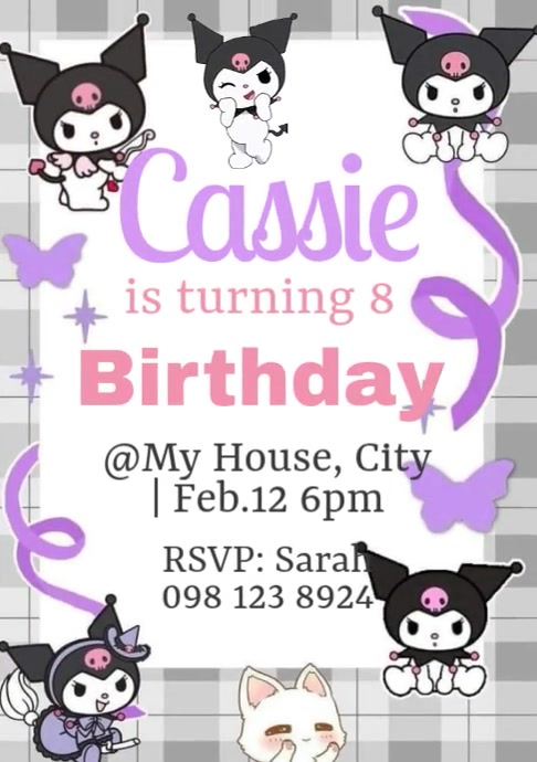 Kuromi Birthday Template PosterMyWall - Kuromi Birthday Design Template 9079b86facd6862206933def775e1a8c Screen