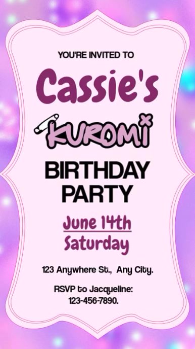 Kuromi Birthday Invitation Templat | PosterMyWall