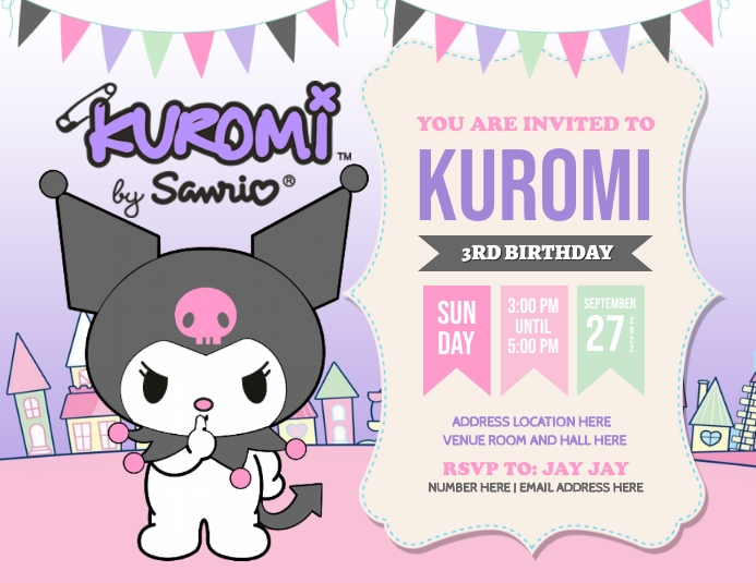 Plantilla de Kuromi PosterMyWall
