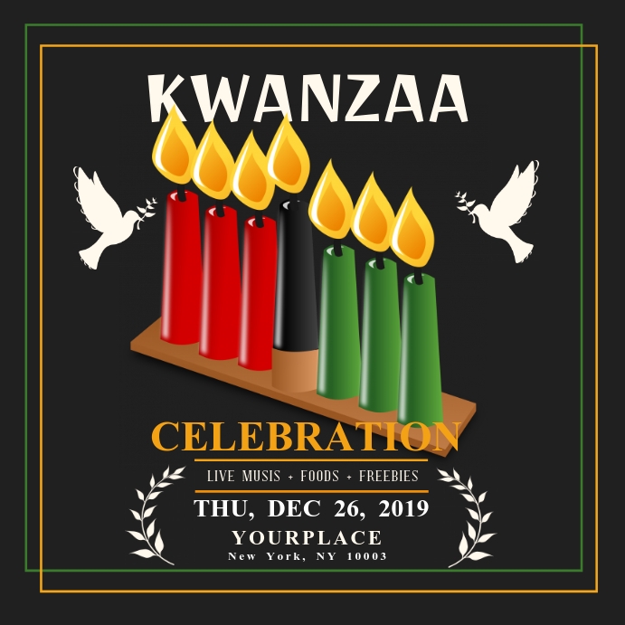 Kwanzaa Shabbat Hanukah Chanukha Kwanzaa Template Postermywall