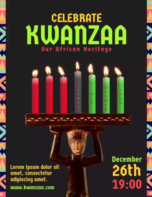 Shablon Kwanzaa Svechi Flaer Video Postermywall