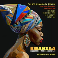 Kwanzaa celebration invitation template Square (1:1)