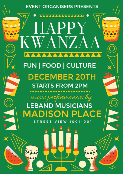 kwanzaa event flyer A3 template
