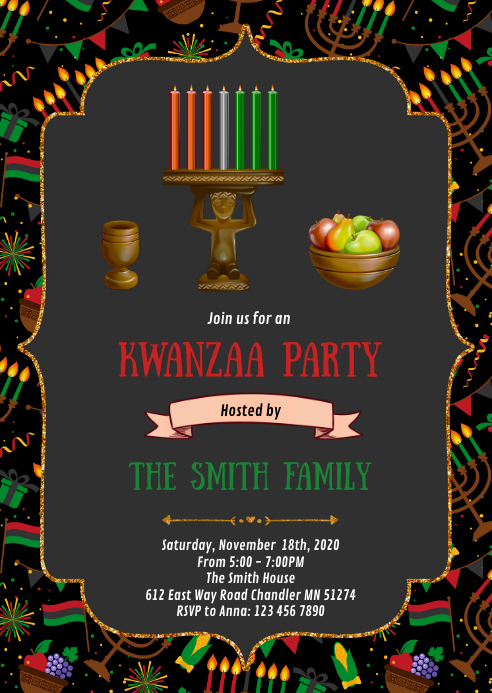 Kwanzaa Party Invitation Template Postermywall