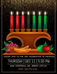 Kwanzaa video template, kwanzaa celebration Flyer (US Letter)