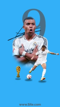 Kylian Mbappe phone wallpaper template Facebook Story