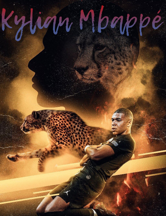 Kylian Mbappé Flyer (US Letter) template