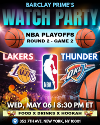 Hitam NBA Playoffs Watch Party Instagram Portrait Template