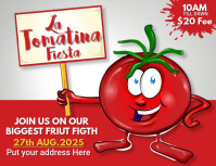 红色 La Tomatina Fiesta Рекламная листовка Template