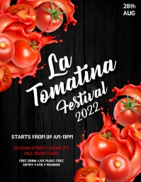 La tomatina festival,retail,event, festa Рекламная листовка (US Letter) template