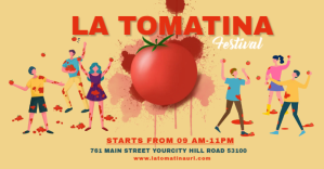 La tomatina festival,retail,event delt Facebook-billede template