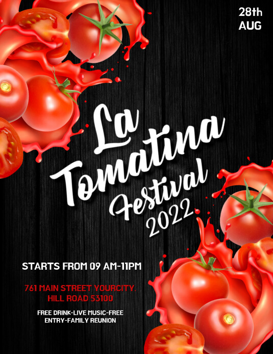 La tomatina festival,retail,event, festa Flyer (US Letter) template