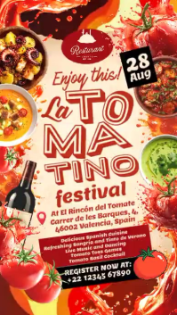 La Tomatina Festival Celebration Display Template Instagram Story