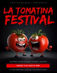 La tomatina festival flyer template Рекламная листовка (US Letter)