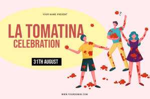 La tomatina flyers Etiket template