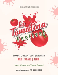 La Tomatina Grey Poster Volantino (US Letter) template
