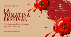 La tomatina poster Imagen Compartida en Facebook template