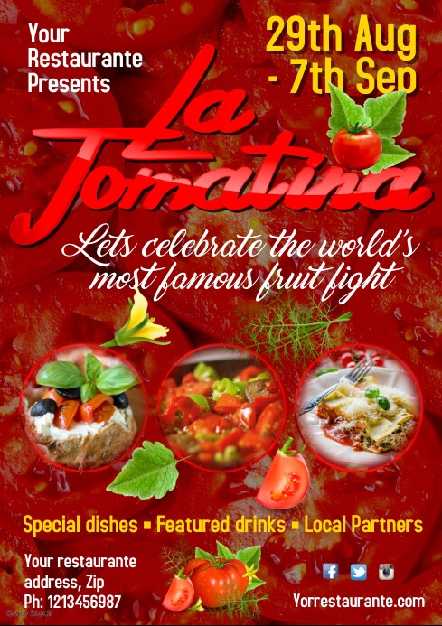 La Tomatina poster Template A3