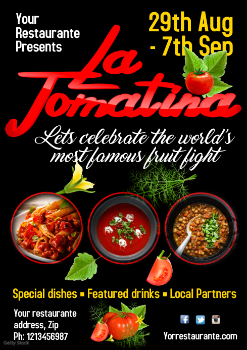 La Tomatina poster Template A3