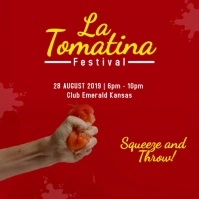 La Tomatina Square Video template